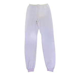 Vintage Thermal Waffle Knit Lounge Pants Jogger Cottagecore Soft Pink Cozy
